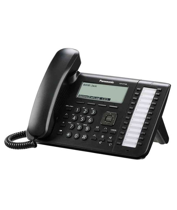 Panasonic KX-UT136NE-B Office SIP Telephone with large display and 24 Feature/Line Keys, Negro