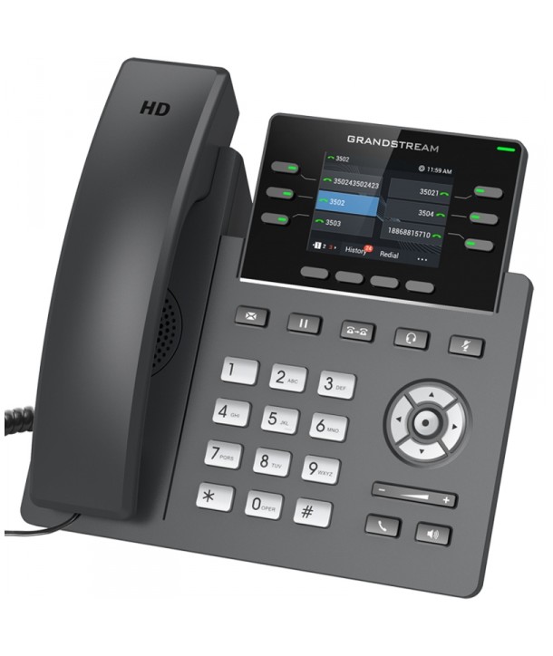 Grandstream GRP2613 Terminal IP, pantalla LCD dual a color, 4 cuentas SIP y puertos gigabit