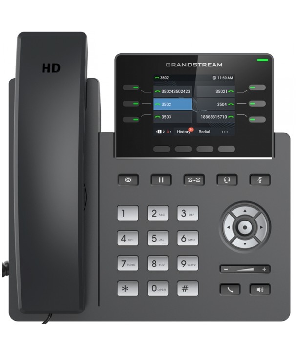 Grandstream GRP2613 Terminal IP, pantalla LCD dual a color, 4 cuentas SIP y puertos gigabit