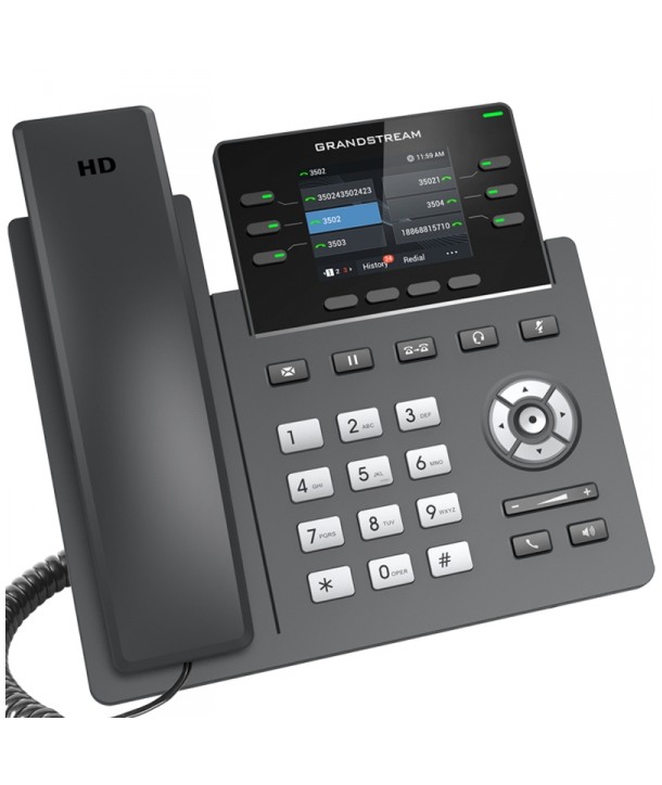 Grandstream GRP2613 Terminal IP, pantalla LCD dual a color, 4 cuentas SIP y puertos gigabit