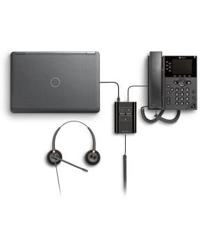 Plantronics 212174-01 - MDA524 QD USB-C Conmutador/mezclador con cable para auriculares Quick Disconnect (QD) 2