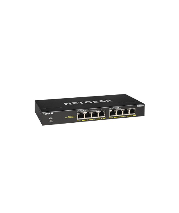 Switch 8 ports. Giga POE+. Incl. Kit rack y  pared