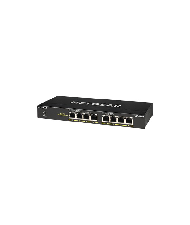 Switch 8 ports. Giga POE+. Incl. Kit rack y  pared