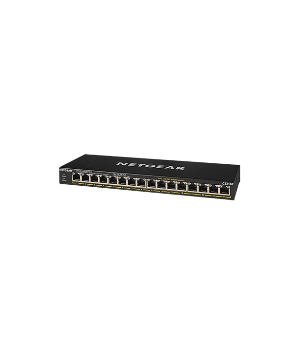 Switch 16 puertos Giga POE+. Inc. Kit rack y pared